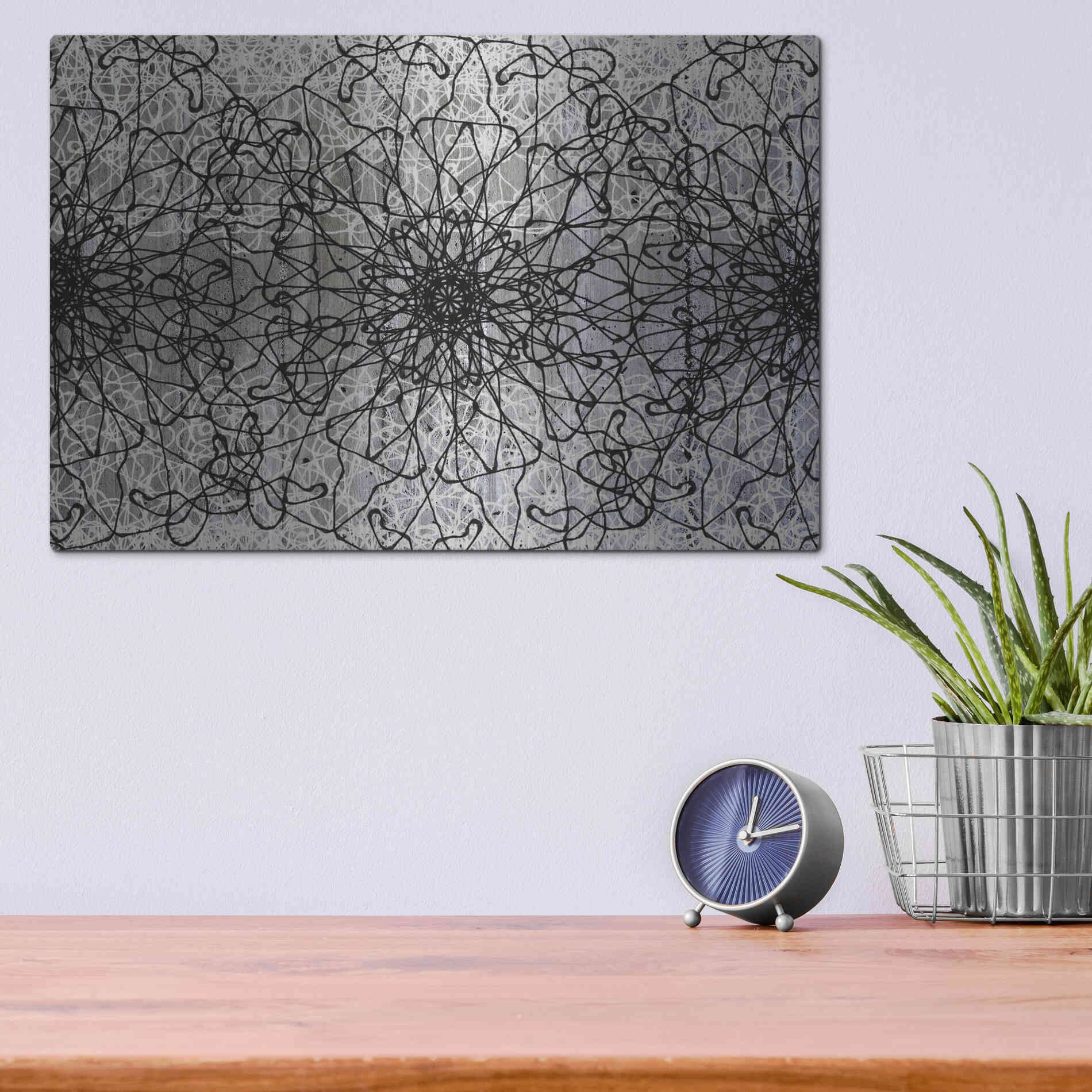 Luxe Metal Art 'Elegant Pattern 2' by Irena Orlov, Metal Wall Art,16x12