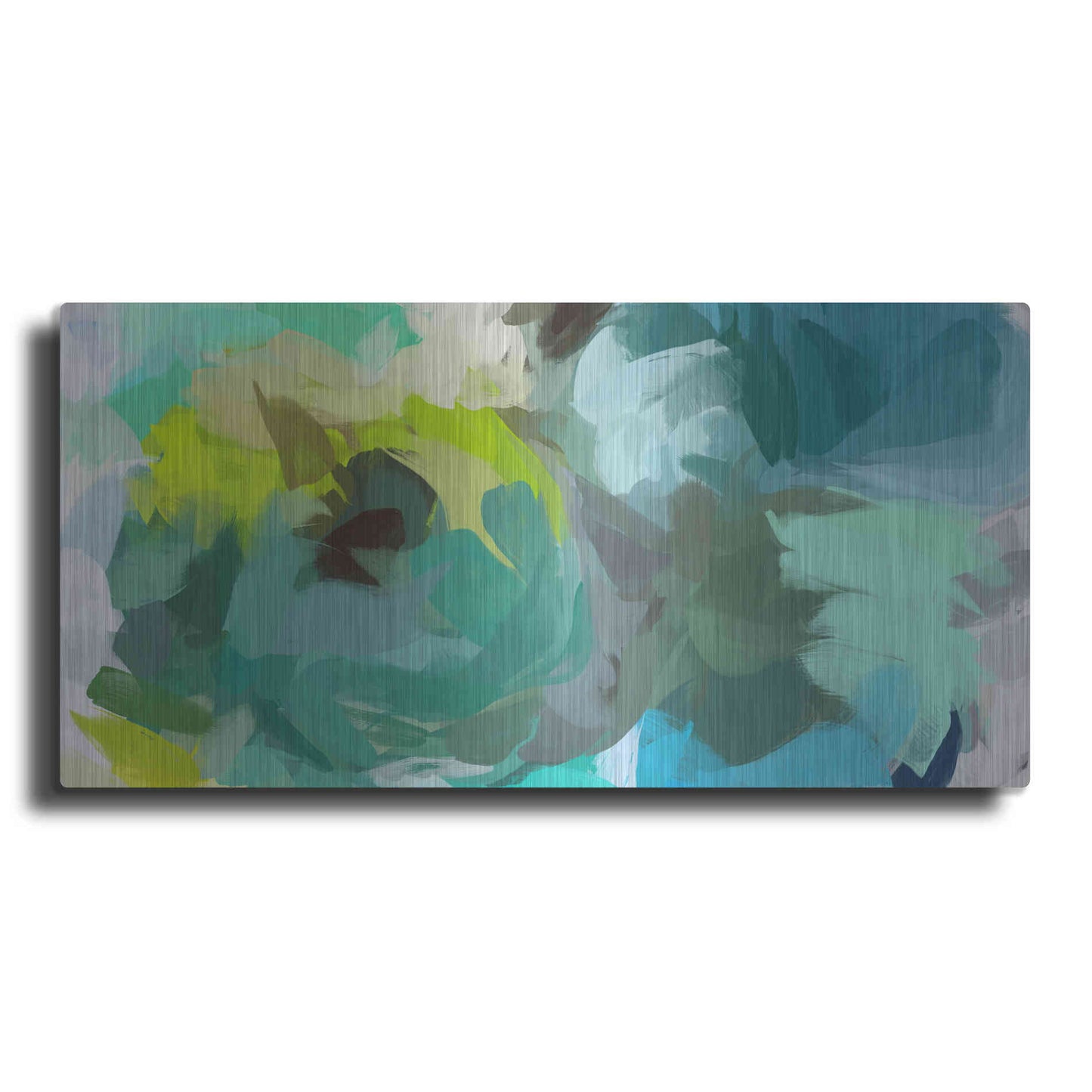 Luxe Metal Art 'The Shades of Green Abstract 2' by Irena Orlov, Metal Wall Art