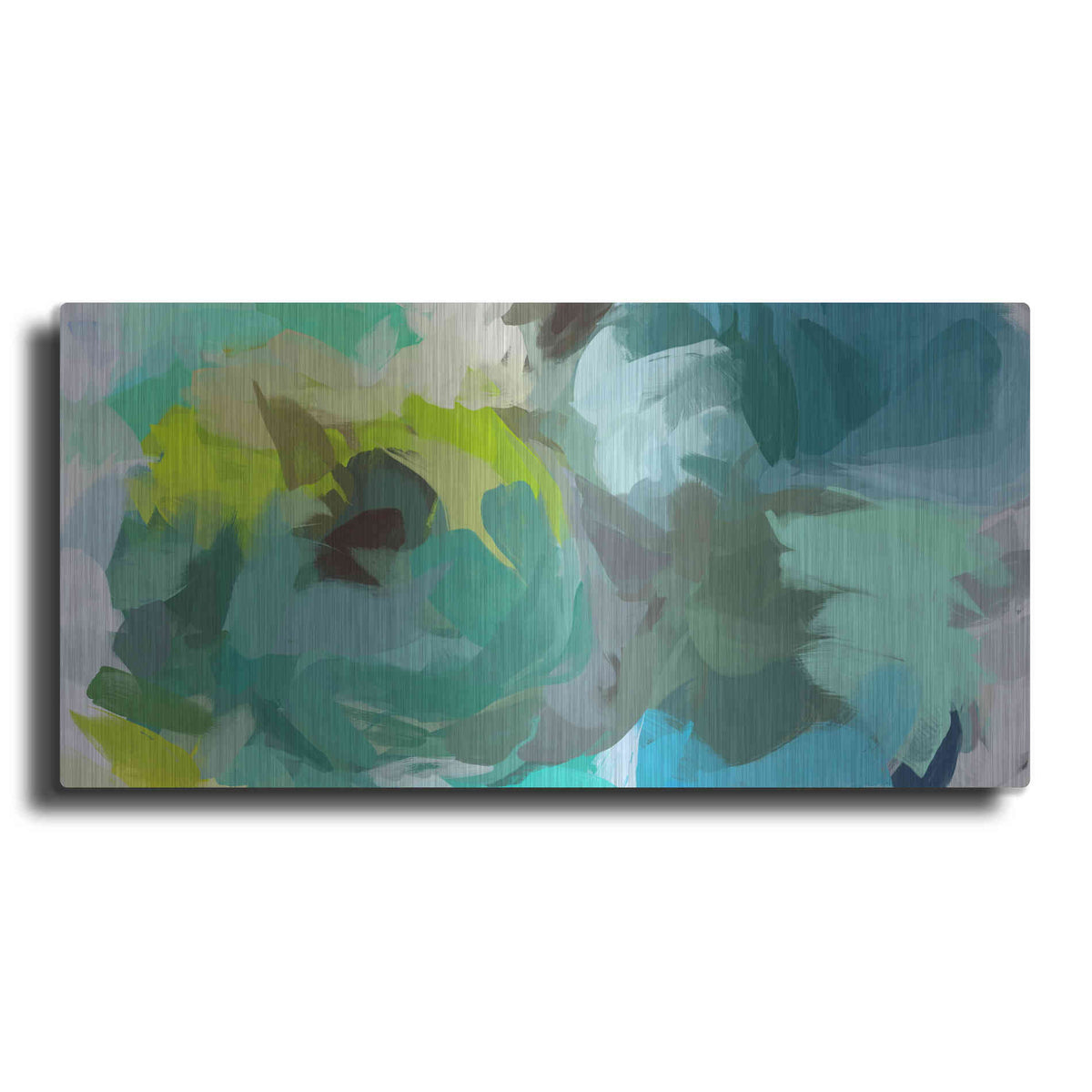 Luxe Metal Art 'The Shades of Green Abstract 2' by Irena Orlov, Metal Wall Art