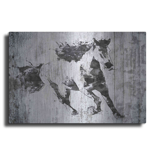 Luxe Metal Art 'Running Black Horse 1' by Irena Orlov, Metal Wall Art