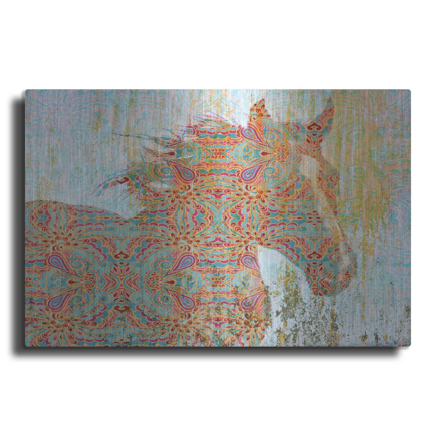 Luxe Metal Art 'Pattern Horse' by Irena Orlov, Metal Wall Art