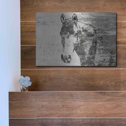 Luxe Metal Art 'Portrait of a Horse' by Irena Orlov, Metal Wall Art,16x12