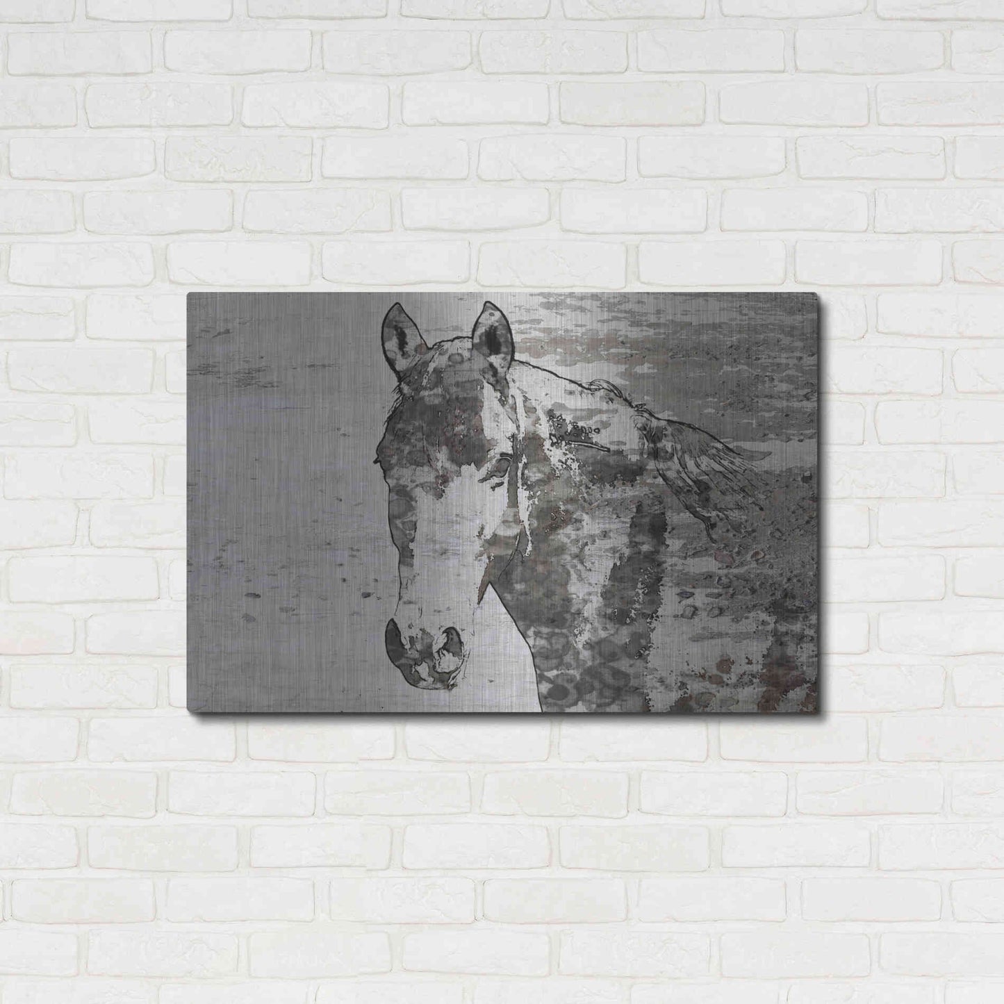 Luxe Metal Art 'Portrait of a Horse' by Irena Orlov, Metal Wall Art,36x24