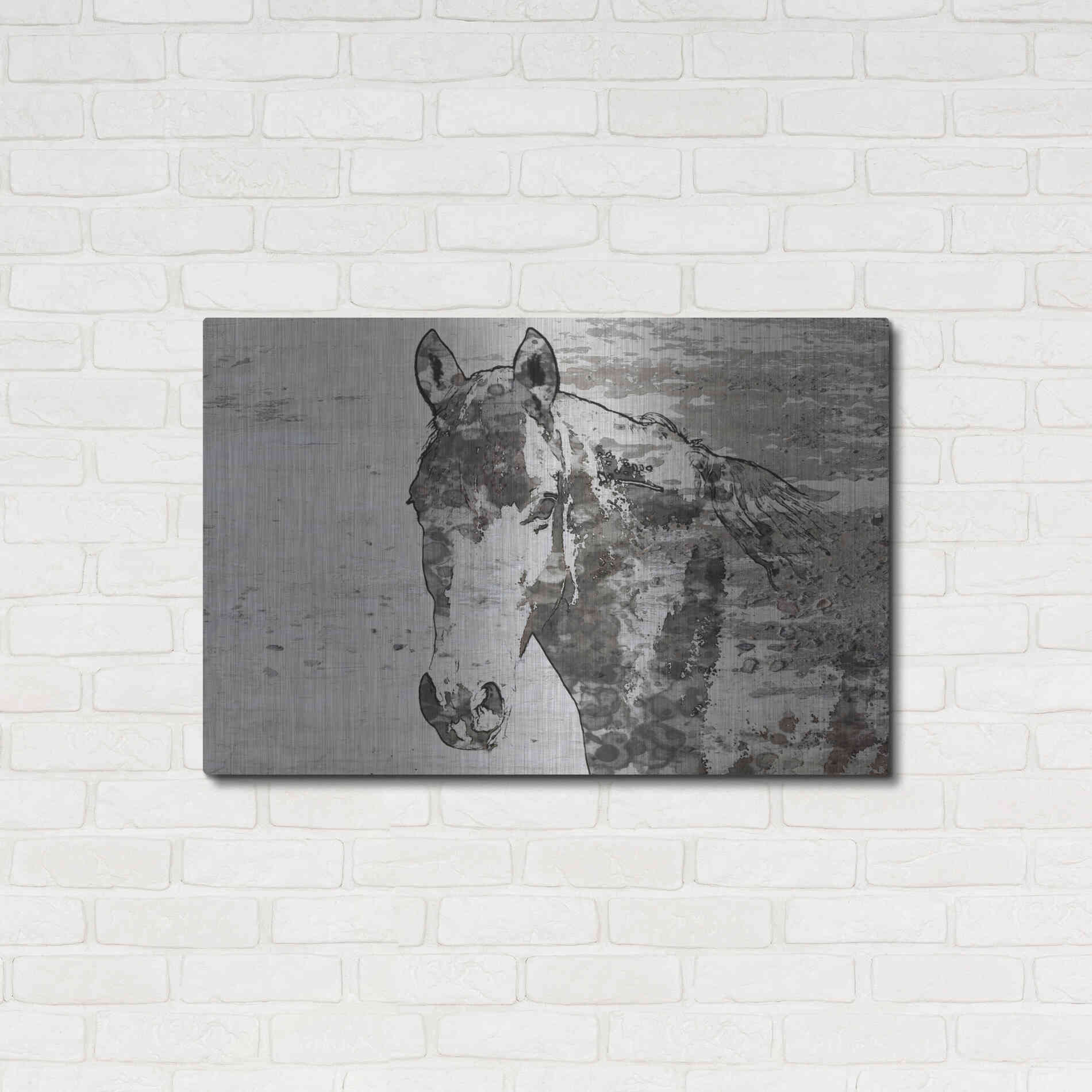 Luxe Metal Art 'Portrait of a Horse' by Irena Orlov, Metal Wall Art,36x24