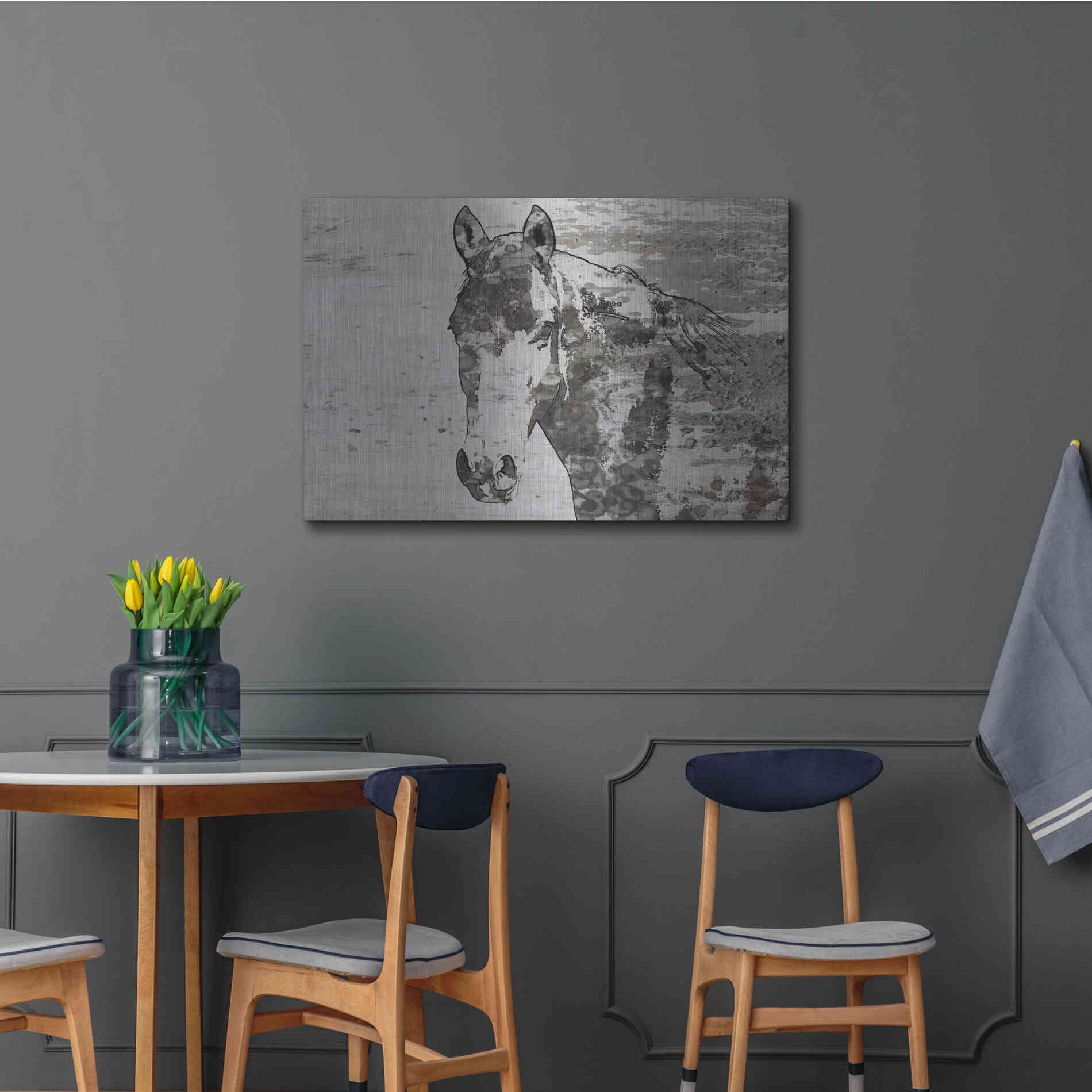 Luxe Metal Art 'Portrait of a Horse' by Irena Orlov, Metal Wall Art,36x24