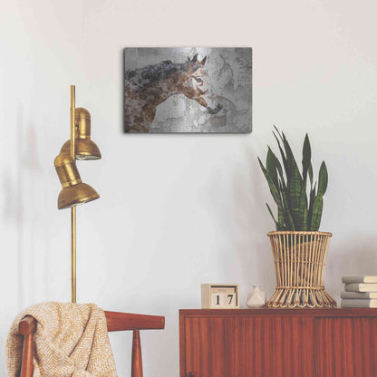 Luxe Metal Art 'Rustic Brown Horse' by Irena Orlov, Metal Wall Art,24x16