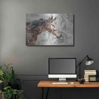 Luxe Metal Art 'Rustic Brown Horse' by Irena Orlov, Metal Wall Art,36x24