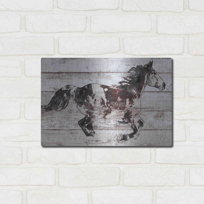 Luxe Metal Art 'Running Arabian Horse' by Irena Orlov, Metal Wall Art,16x12