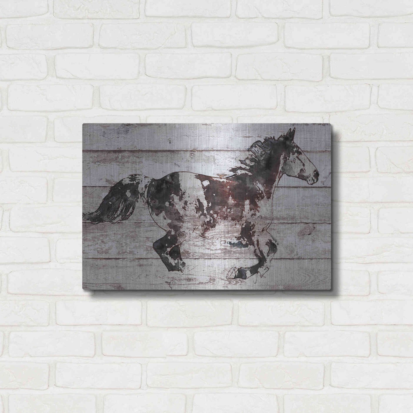 Luxe Metal Art 'Running Arabian Horse' by Irena Orlov, Metal Wall Art,24x16