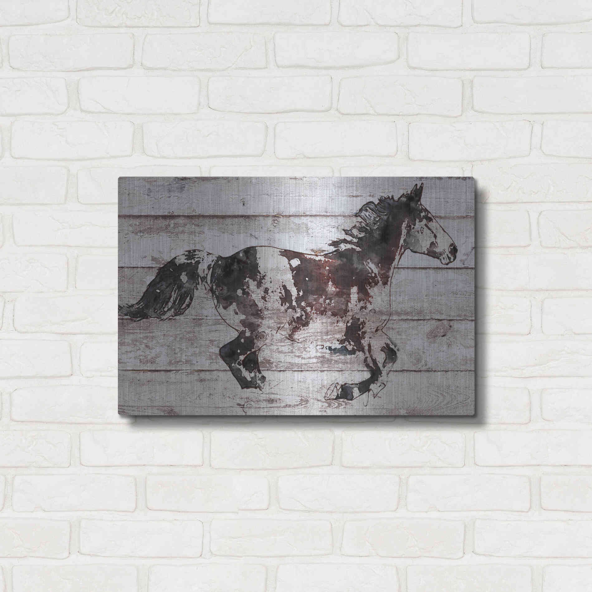 Luxe Metal Art 'Running Arabian Horse' by Irena Orlov, Metal Wall Art,24x16