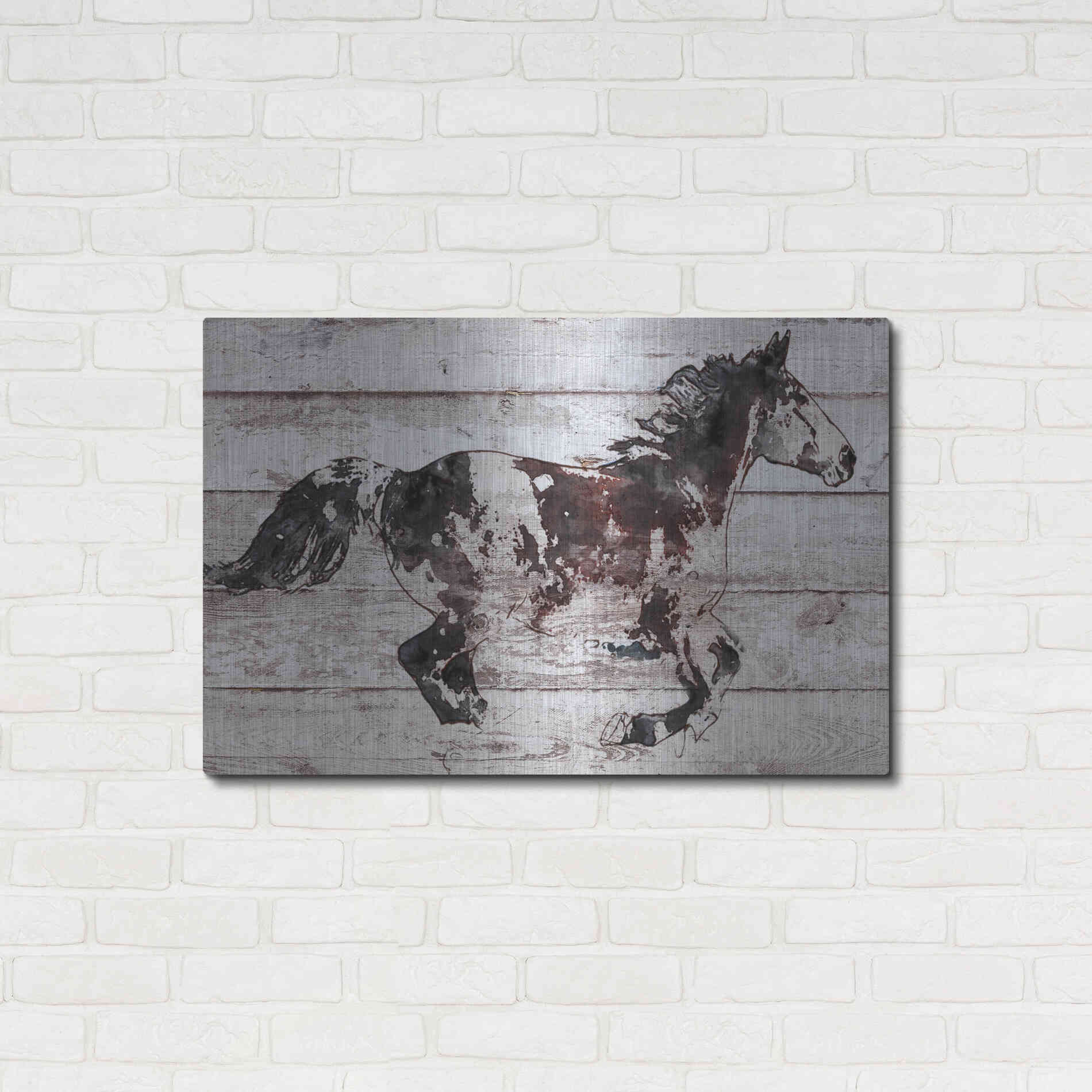 Luxe Metal Art 'Running Arabian Horse' by Irena Orlov, Metal Wall Art,36x24