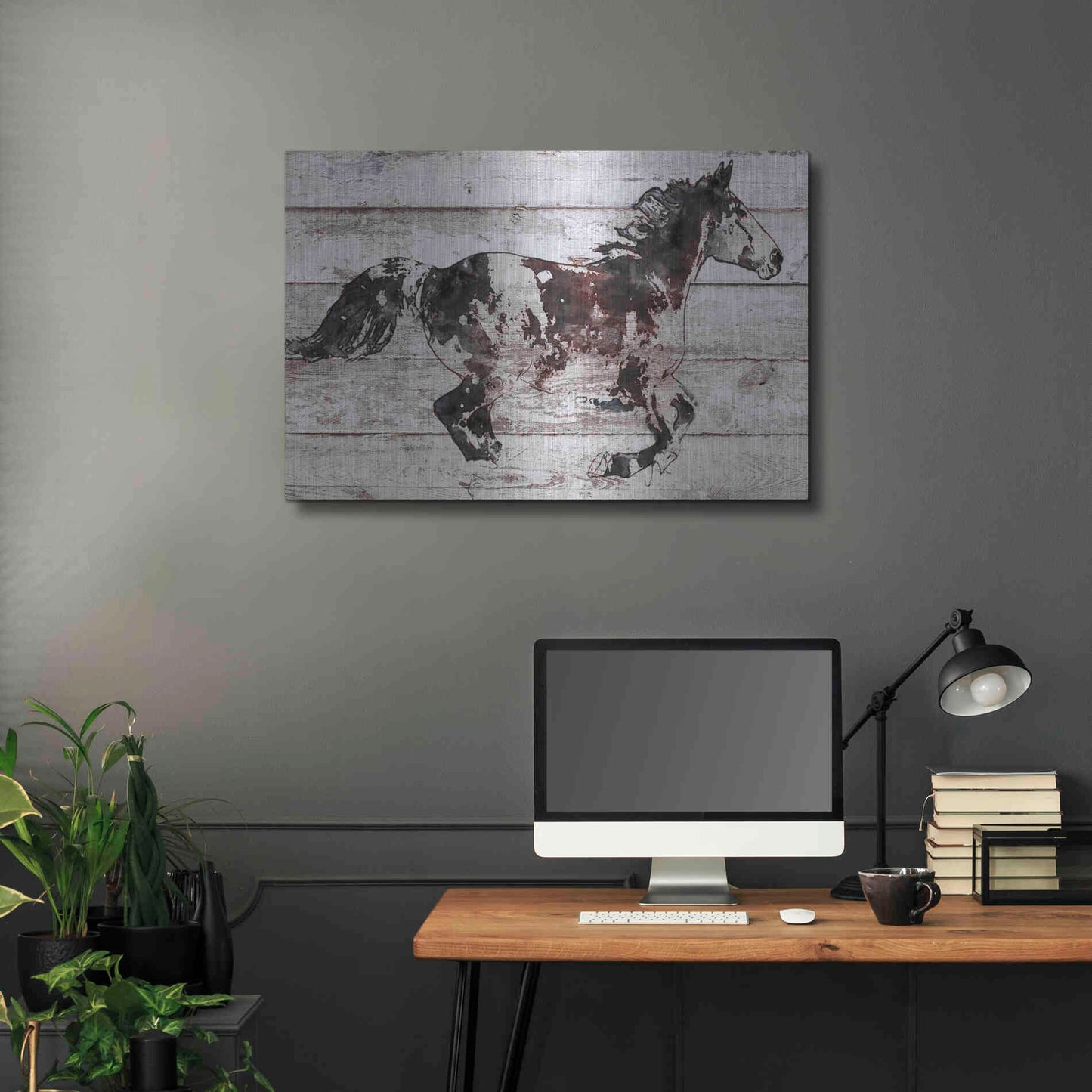 Luxe Metal Art 'Running Arabian Horse' by Irena Orlov, Metal Wall Art,36x24