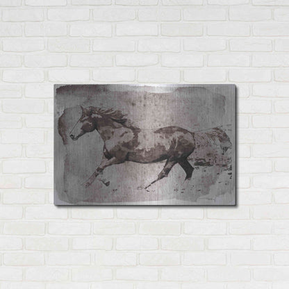 Luxe Metal Art 'Brown Horse Running' by Irena Orlov, Metal Wall Art,36x24