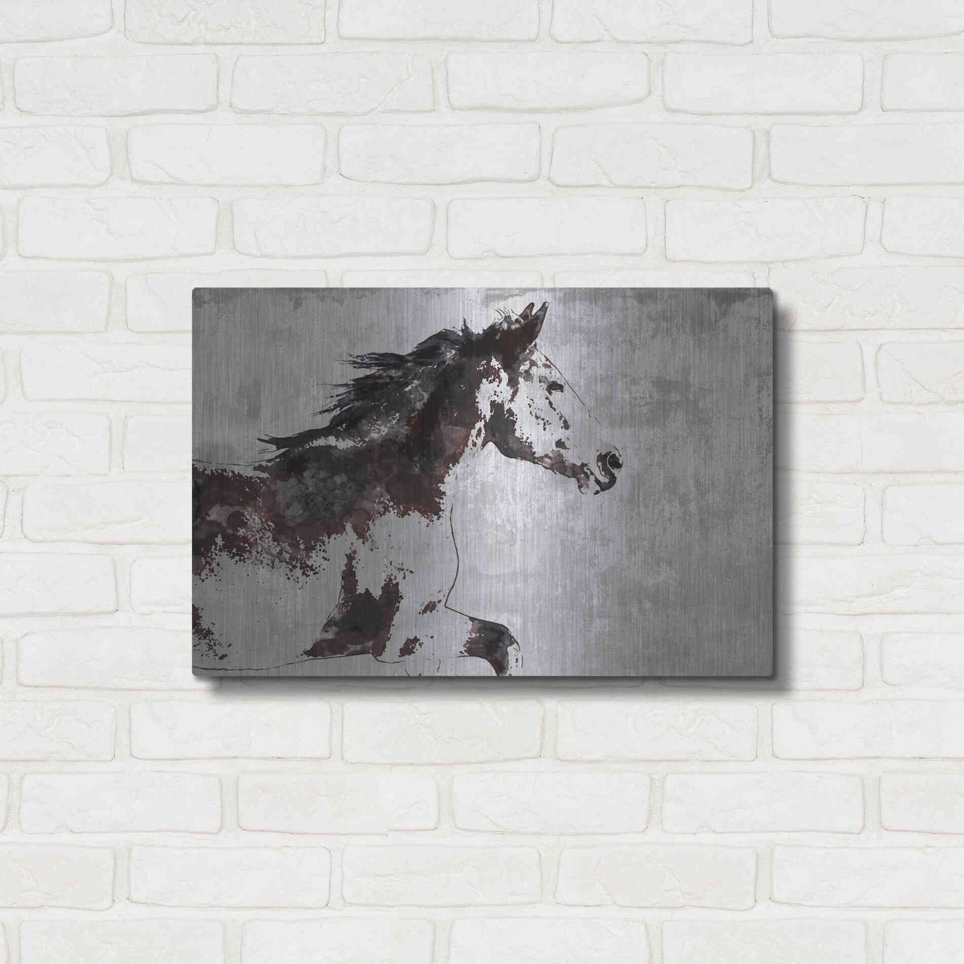 Luxe Metal Art 'Horse Race' by Irena Orlov, Metal Wall Art,24x16