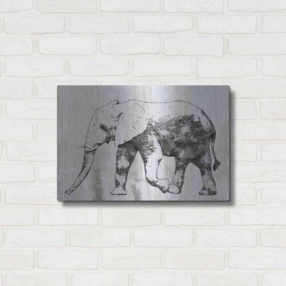 Luxe Metal Art 'Rustic Grey Elephant 2' by Irena Orlov, Metal Wall Art,24x16