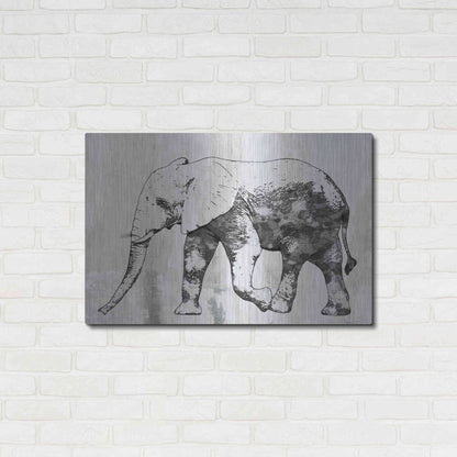 Luxe Metal Art 'Rustic Grey Elephant 2' by Irena Orlov, Metal Wall Art,36x24
