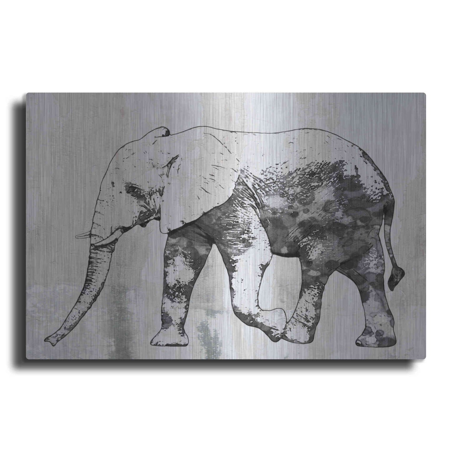 Luxe Metal Art 'Rustic Grey Elephant 2' by Irena Orlov, Metal Wall Art