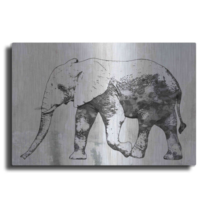 Luxe Metal Art 'Rustic Grey Elephant 2' by Irena Orlov, Metal Wall Art