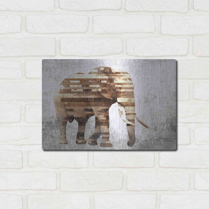 Luxe Metal Art 'Rustic Brown Elephant' by Irena Orlov, Metal Wall Art,16x12