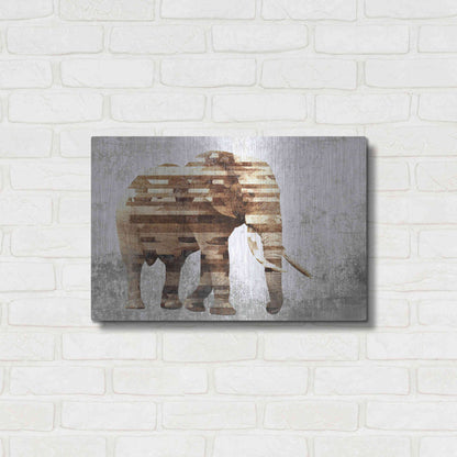 Luxe Metal Art 'Rustic Brown Elephant' by Irena Orlov, Metal Wall Art,24x16