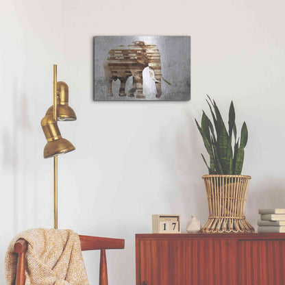 Luxe Metal Art 'Rustic Brown Elephant' by Irena Orlov, Metal Wall Art,24x16