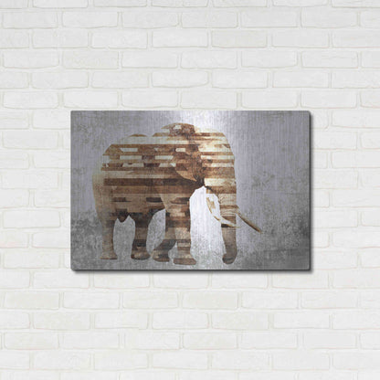 Luxe Metal Art 'Rustic Brown Elephant' by Irena Orlov, Metal Wall Art,36x24