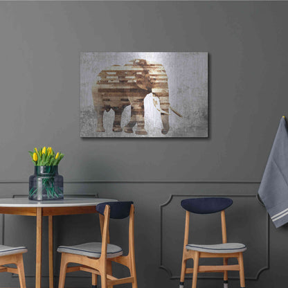 Luxe Metal Art 'Rustic Brown Elephant' by Irena Orlov, Metal Wall Art,36x24