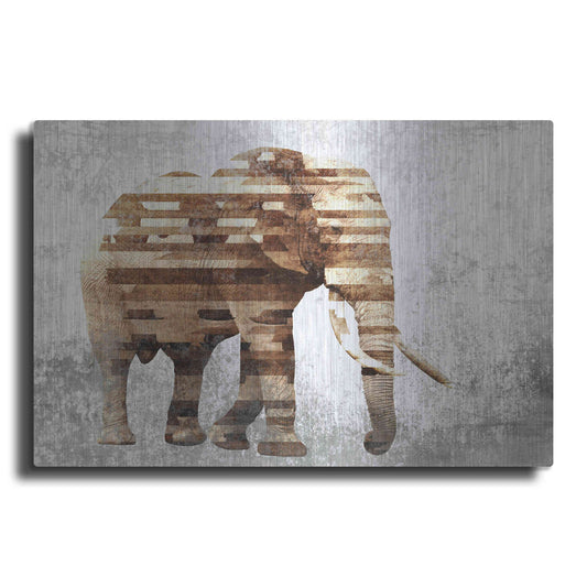 Luxe Metal Art 'Rustic Brown Elephant' by Irena Orlov, Metal Wall Art