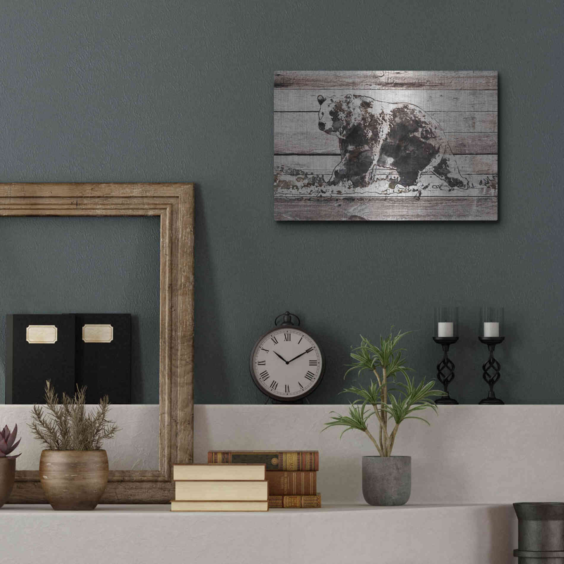 Luxe Metal Art 'Black Bear 1' by Irena Orlov, Metal Wall Art,16x12