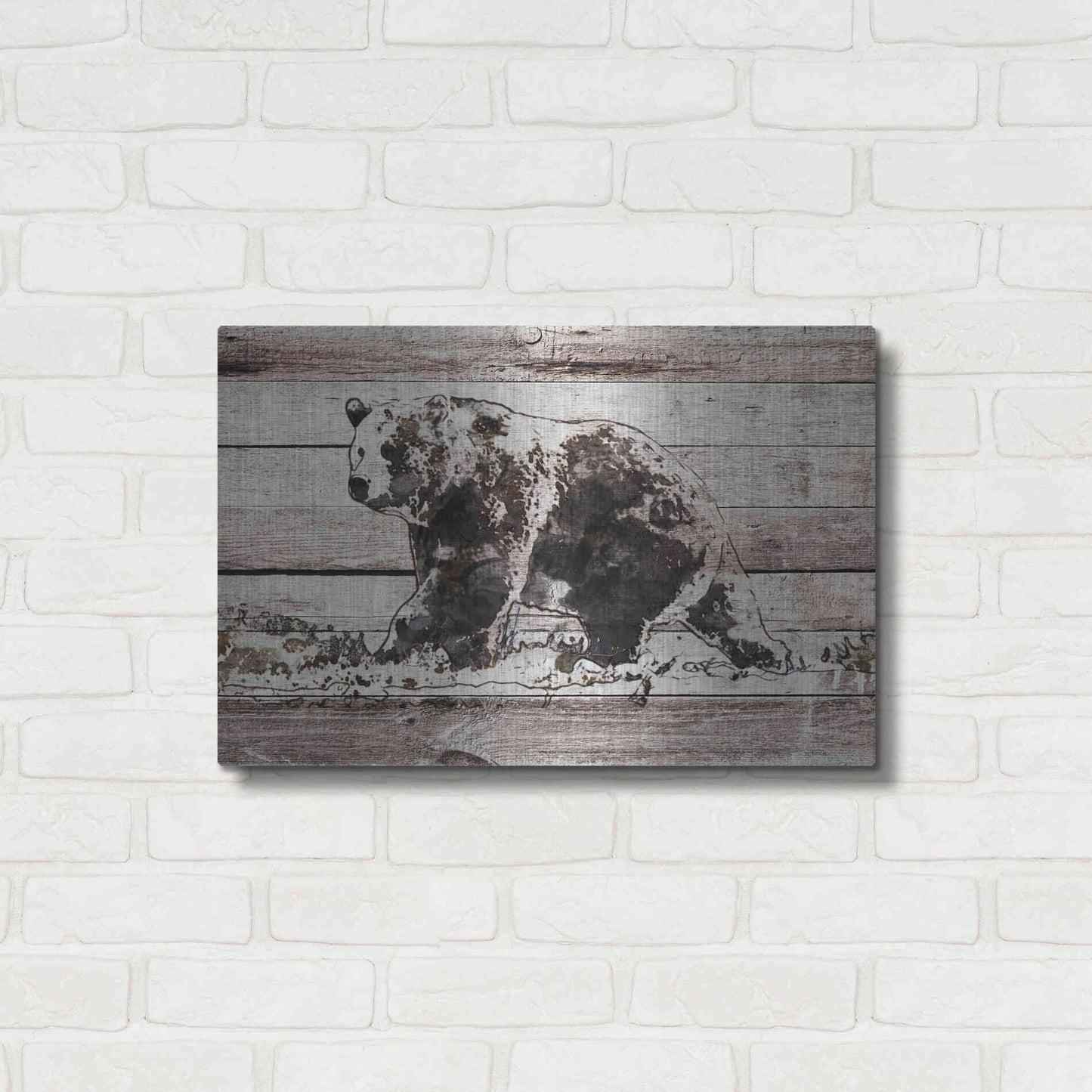 Luxe Metal Art 'Black Bear 1' by Irena Orlov, Metal Wall Art,24x16