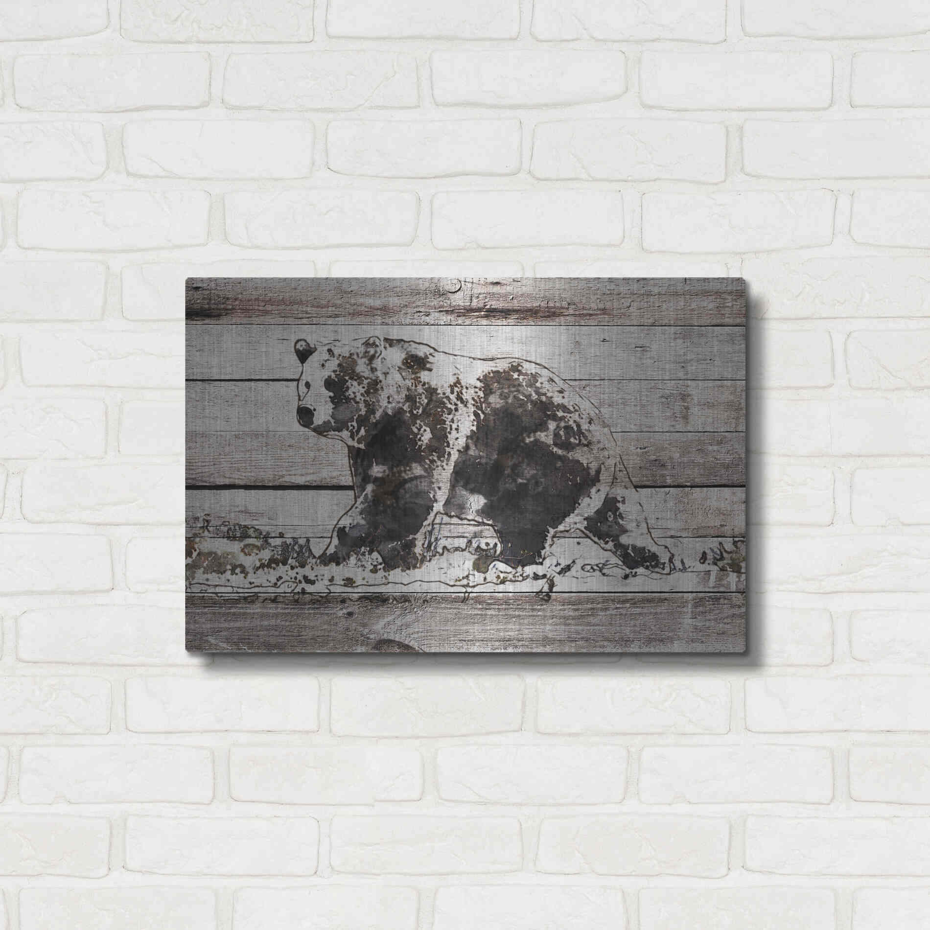 Luxe Metal Art 'Black Bear 1' by Irena Orlov, Metal Wall Art,24x16