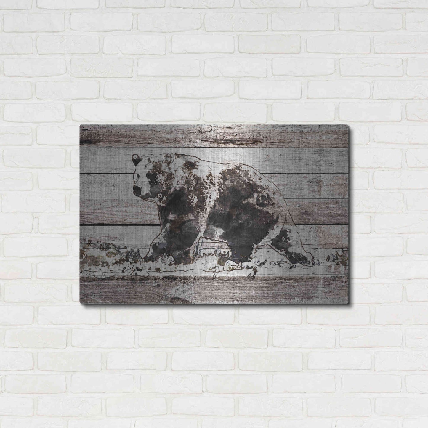 Luxe Metal Art 'Black Bear 1' by Irena Orlov, Metal Wall Art,36x24