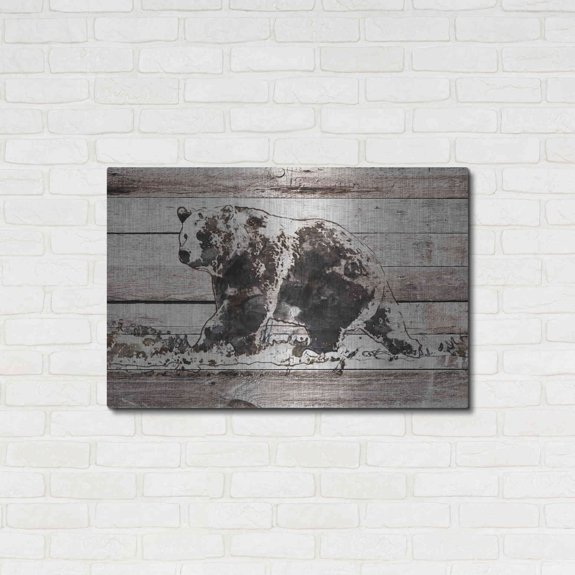 Luxe Metal Art 'Black Bear 1' by Irena Orlov, Metal Wall Art,36x24