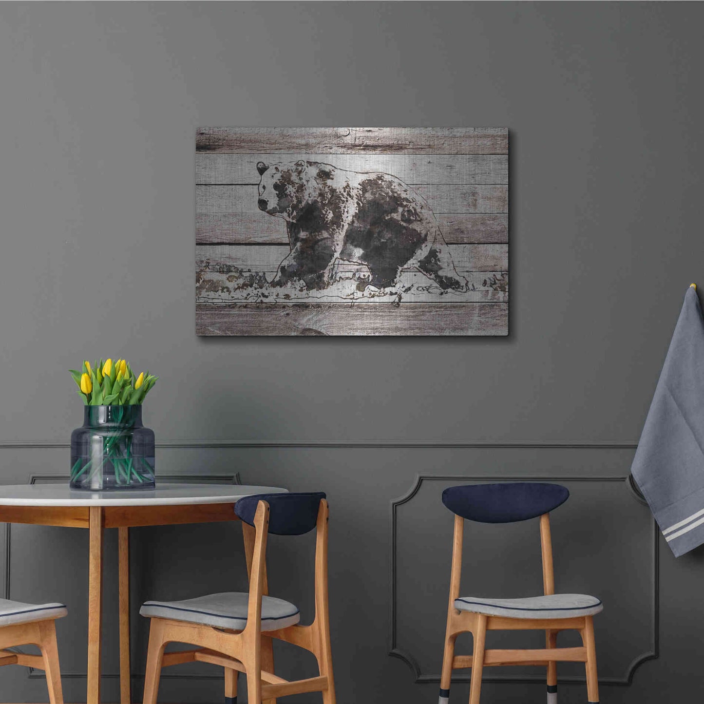 Luxe Metal Art 'Black Bear 1' by Irena Orlov, Metal Wall Art,36x24