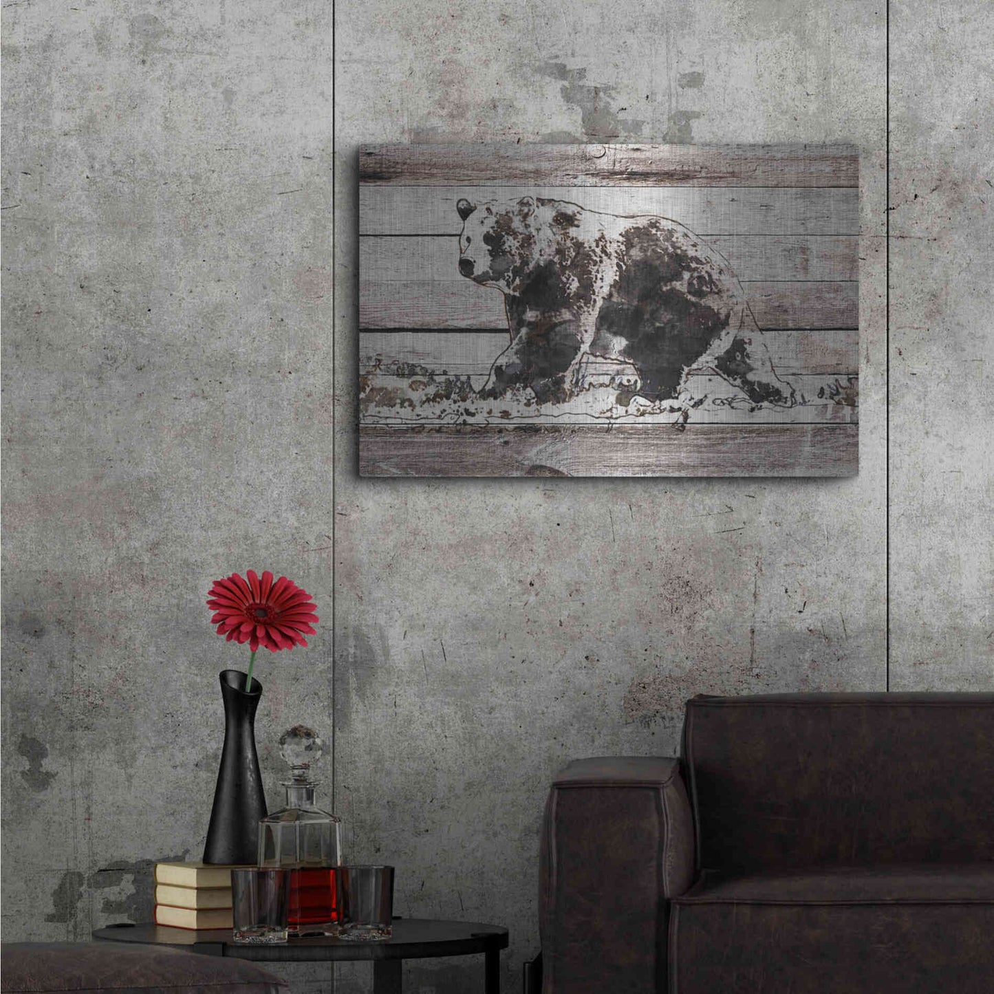 Luxe Metal Art 'Black Bear 1' by Irena Orlov, Metal Wall Art,36x24