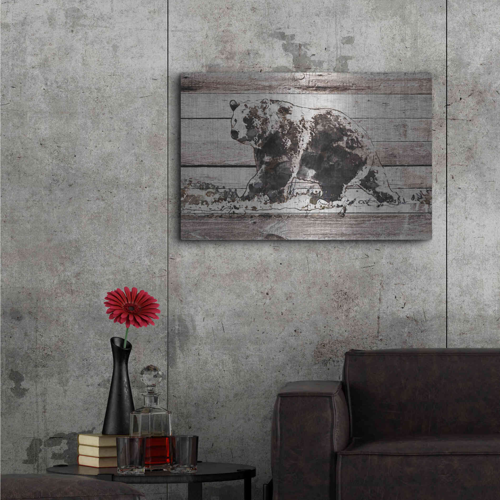 Luxe Metal Art 'Black Bear 1' by Irena Orlov, Metal Wall Art,36x24