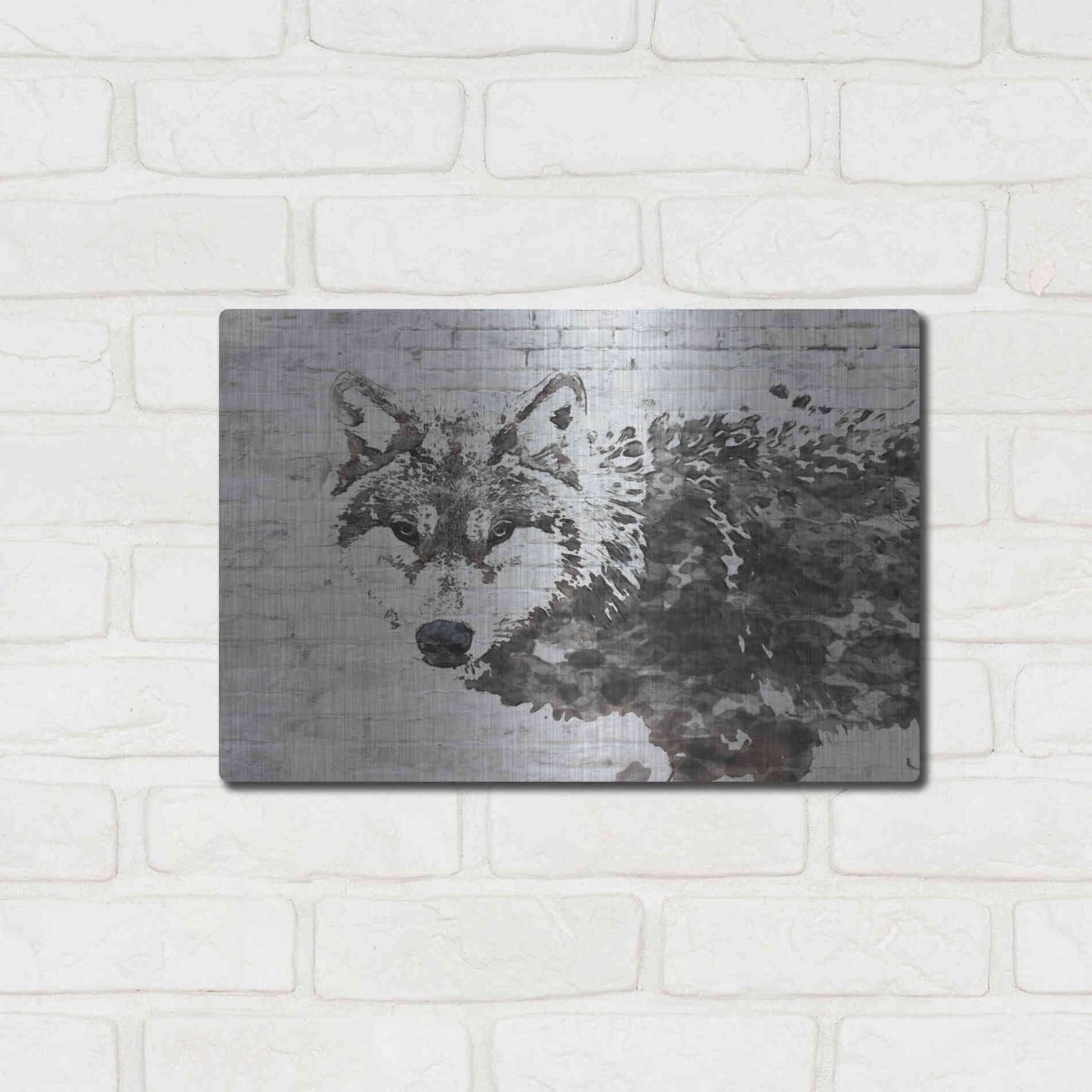Luxe Metal Art 'Lone Wolf' by Irena Orlov, Metal Wall Art,16x12