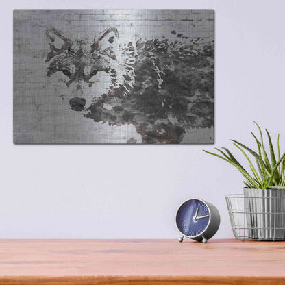 Luxe Metal Art 'Lone Wolf' by Irena Orlov, Metal Wall Art,16x12