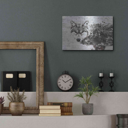 Luxe Metal Art 'Lone Wolf' by Irena Orlov, Metal Wall Art,16x12