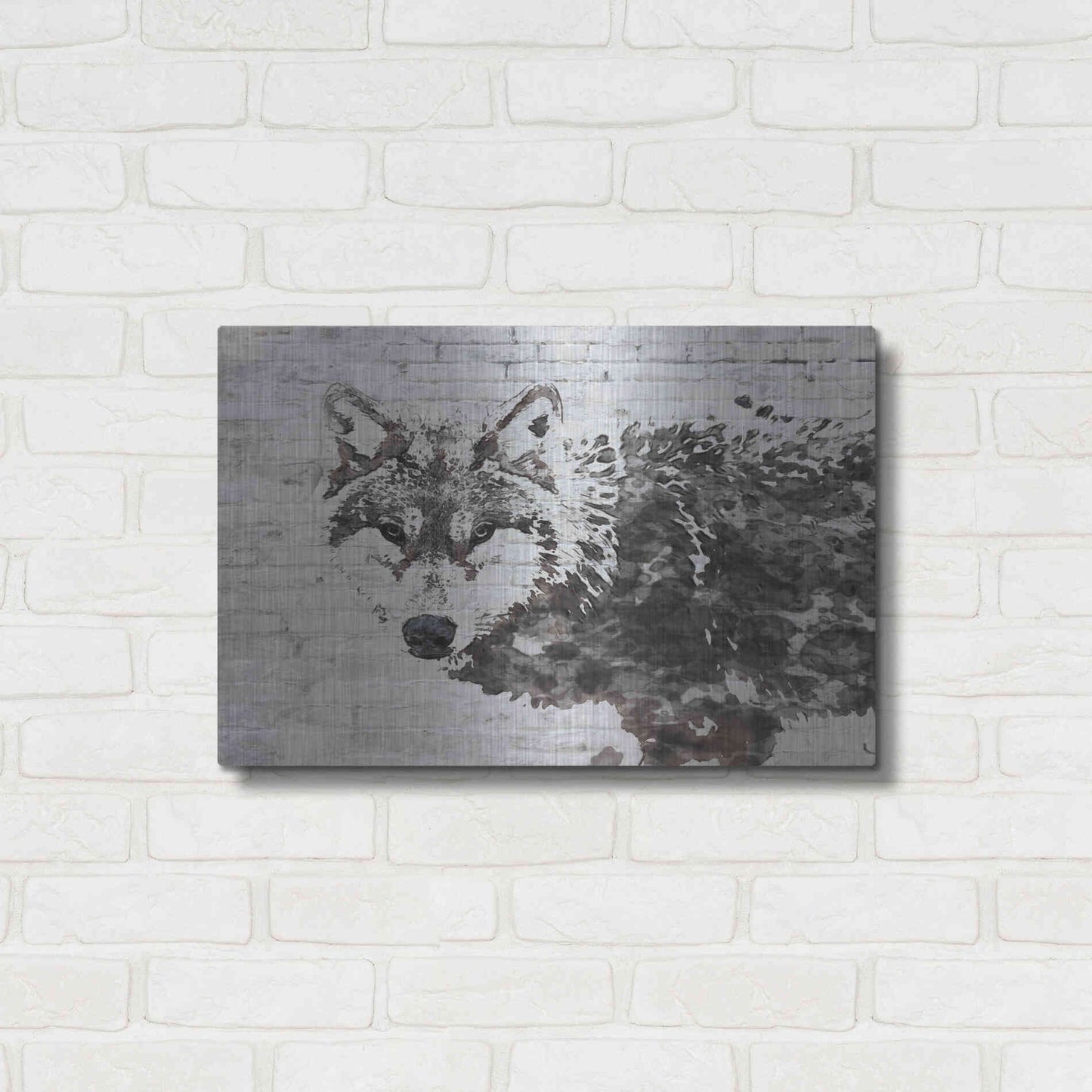 Luxe Metal Art 'Lone Wolf' by Irena Orlov, Metal Wall Art,24x16