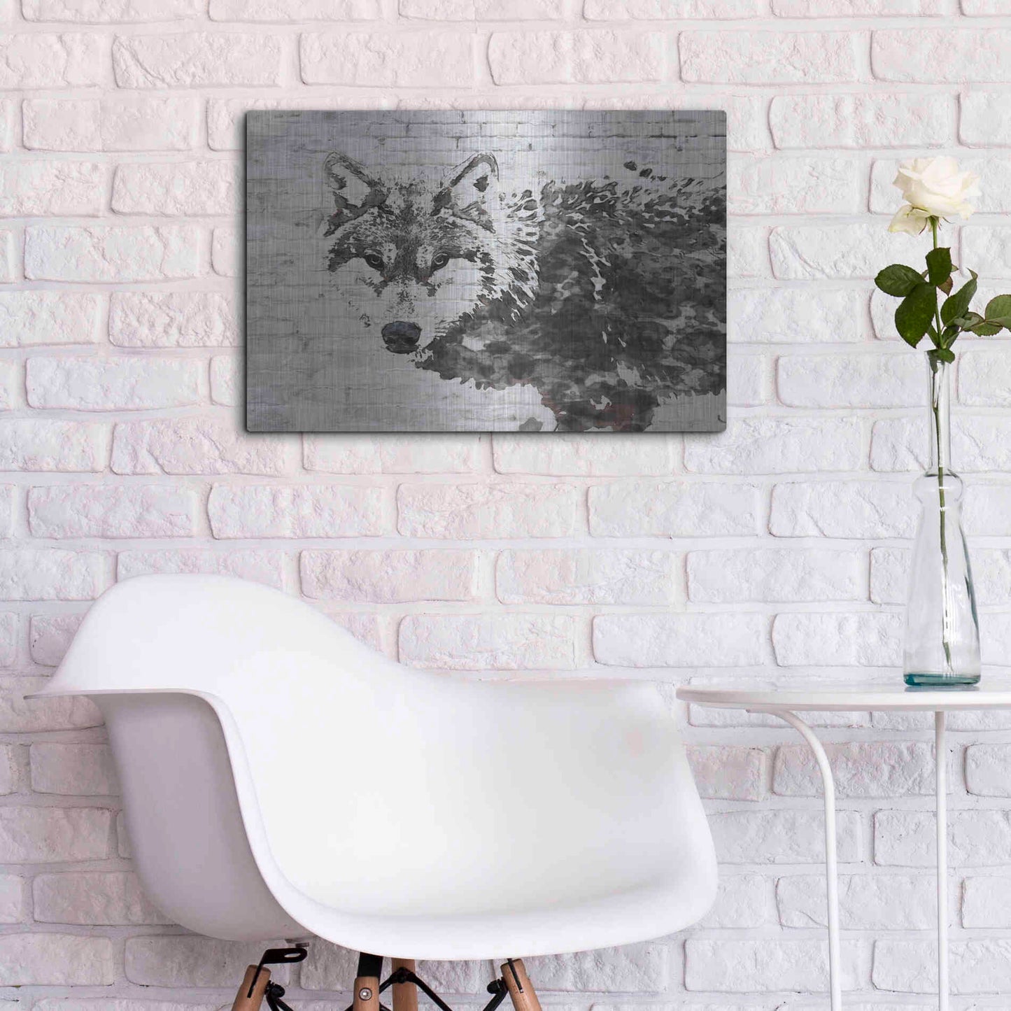 Luxe Metal Art 'Lone Wolf' by Irena Orlov, Metal Wall Art,24x16