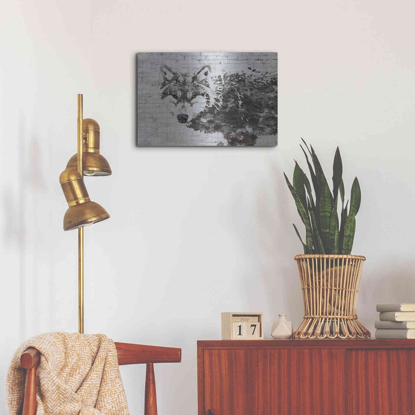 Luxe Metal Art 'Lone Wolf' by Irena Orlov, Metal Wall Art,24x16