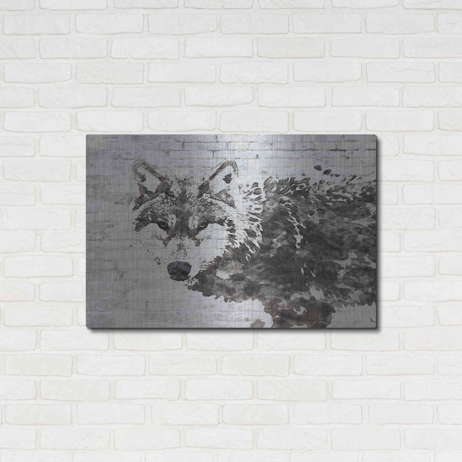 Luxe Metal Art 'Lone Wolf' by Irena Orlov, Metal Wall Art,36x24