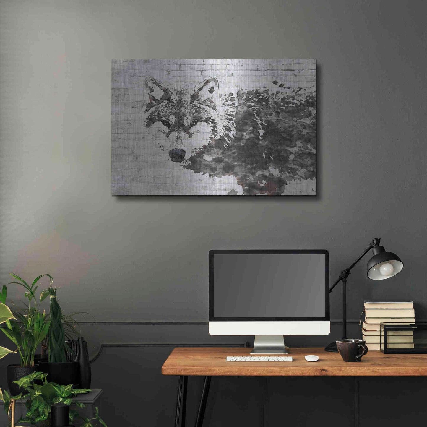 Luxe Metal Art 'Lone Wolf' by Irena Orlov, Metal Wall Art,36x24