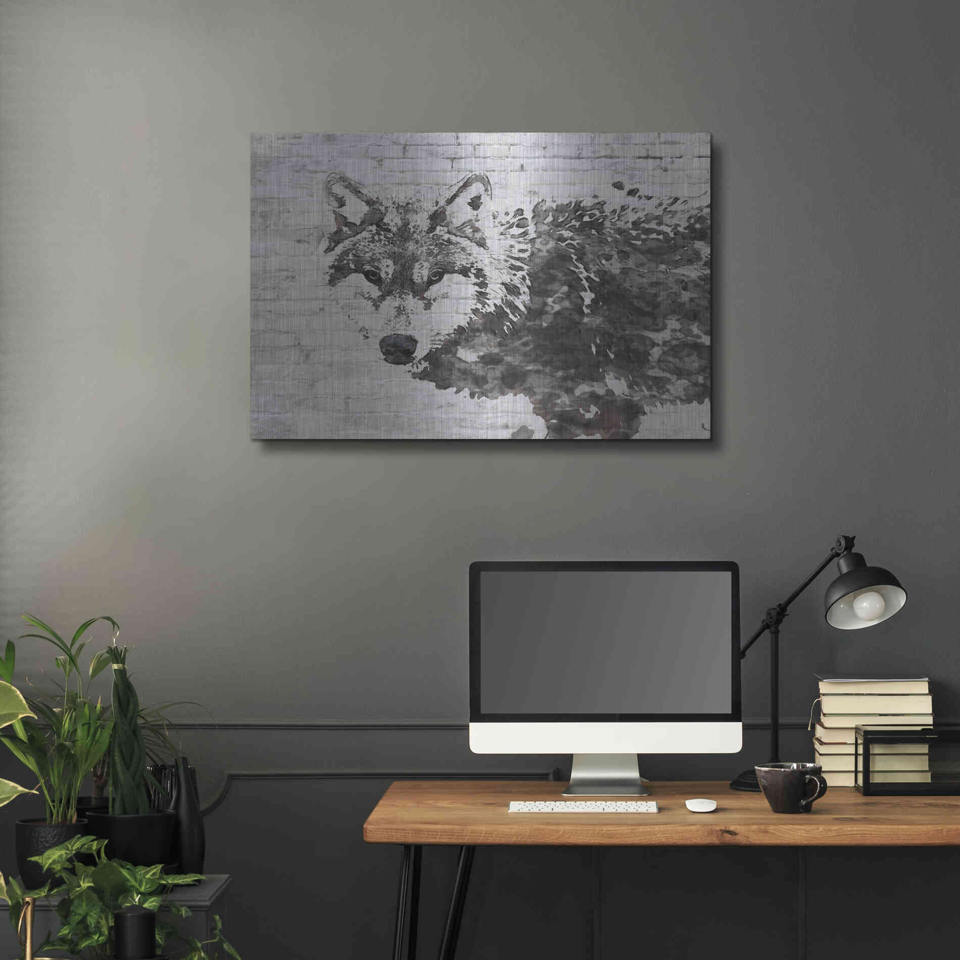 Luxe Metal Art 'Lone Wolf' by Irena Orlov, Metal Wall Art,36x24