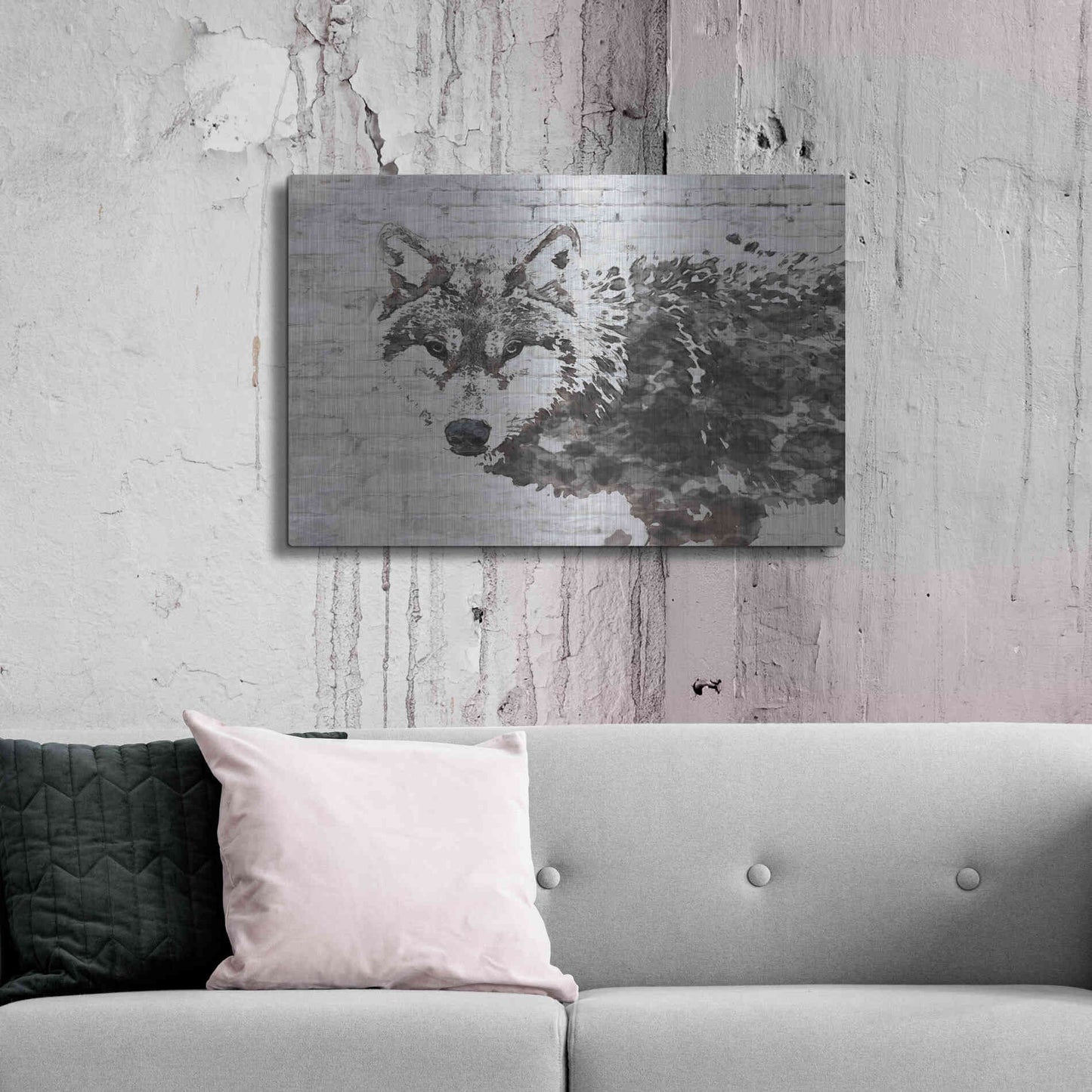 Luxe Metal Art 'Lone Wolf' by Irena Orlov, Metal Wall Art,36x24