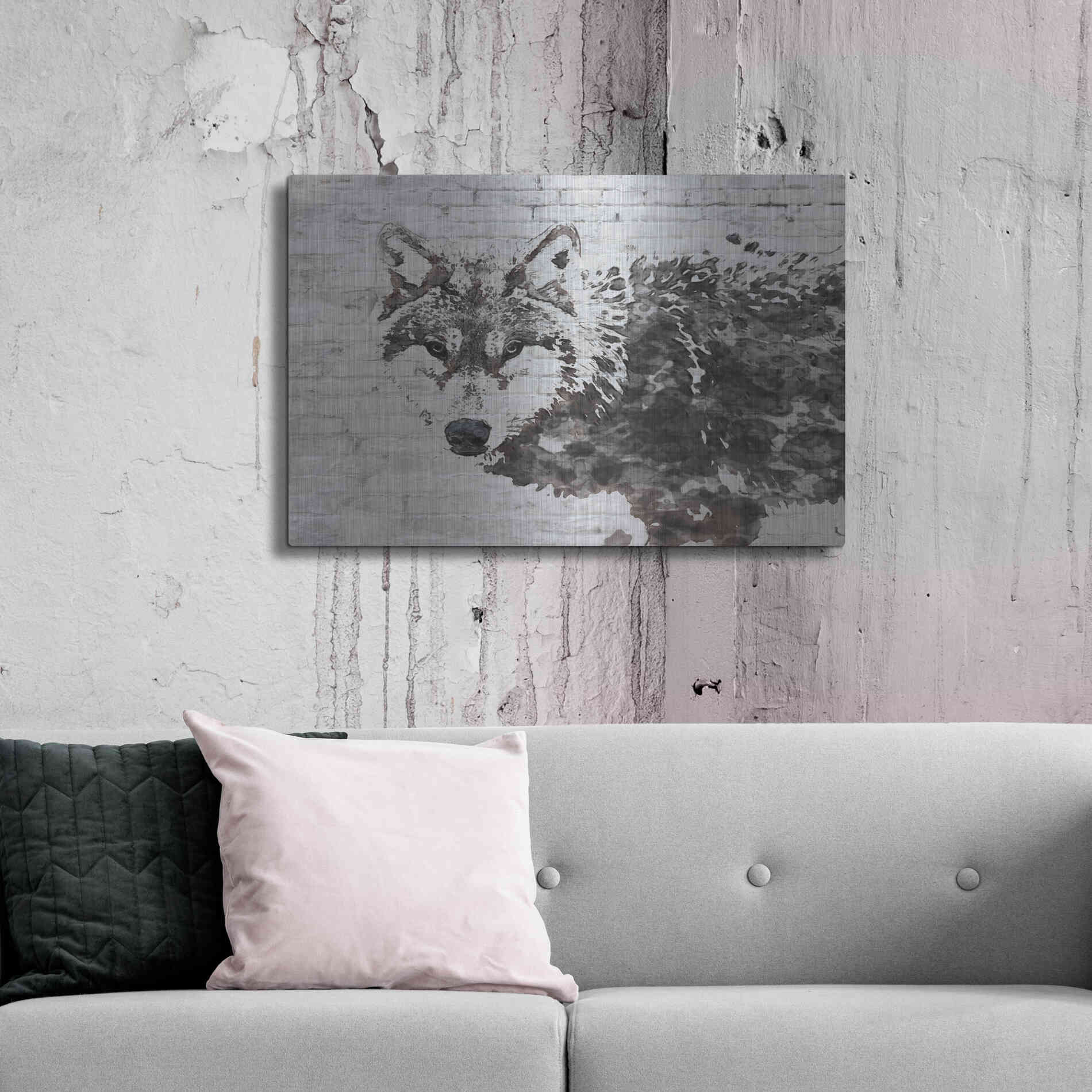 Luxe Metal Art 'Lone Wolf' by Irena Orlov, Metal Wall Art,36x24