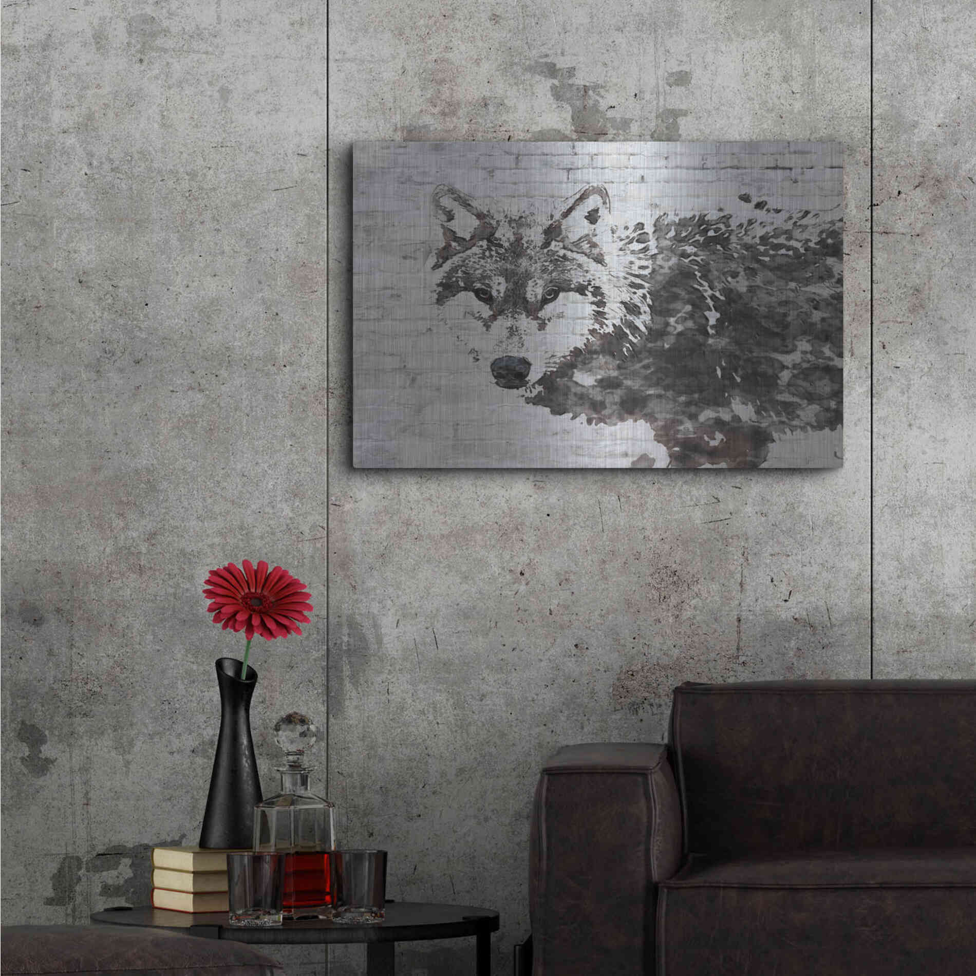 Luxe Metal Art 'Lone Wolf' by Irena Orlov, Metal Wall Art,36x24