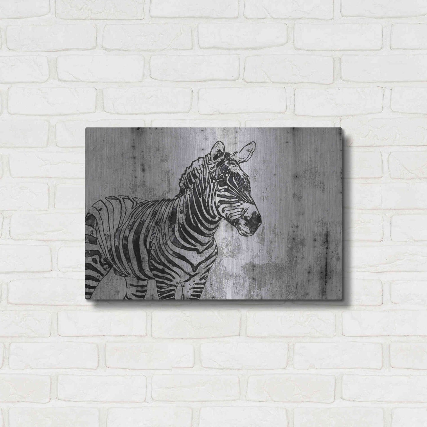 Luxe Metal Art 'Rustic Zebra 1' by Irena Orlov, Metal Wall Art,24x16