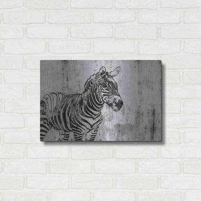 Luxe Metal Art 'Rustic Zebra 1' by Irena Orlov, Metal Wall Art,24x16